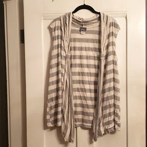 Oatmeal + Gray Striped Vest